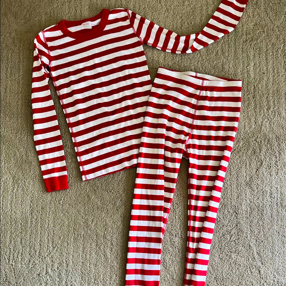 Hanna Andersson red white stripe PJ’s kids